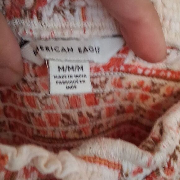 AEO Red and White Patchwork Tiered  Sundress  Size Medium - Picture 5 of 5